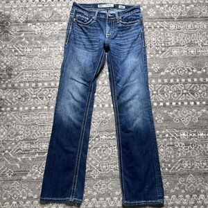 BKE Aiden Jeans Mens 28R (29x31.5) Dark Wash Straight Leg Modern Pocket Detail